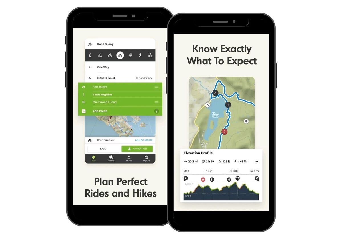 Komoot hiking app