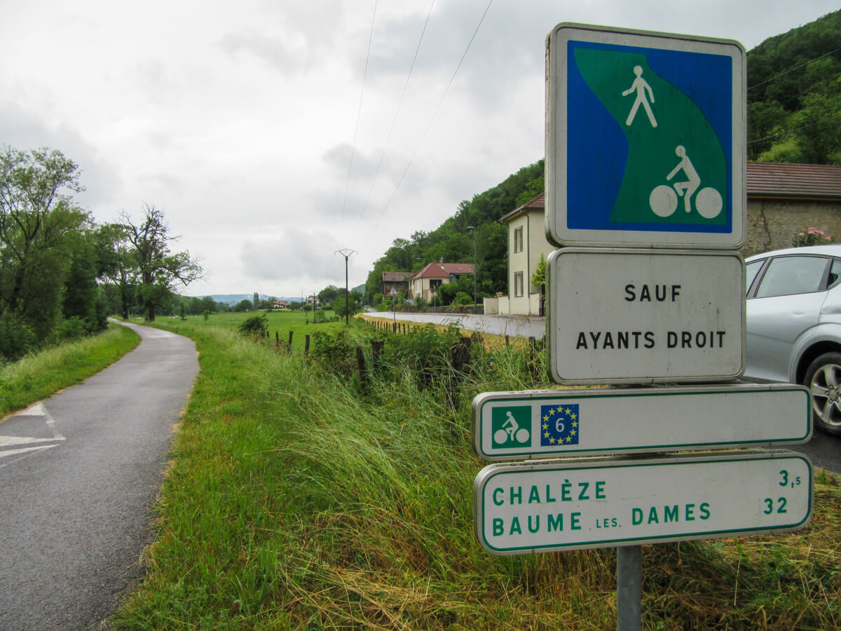 EuroVelo 6 signpost in France