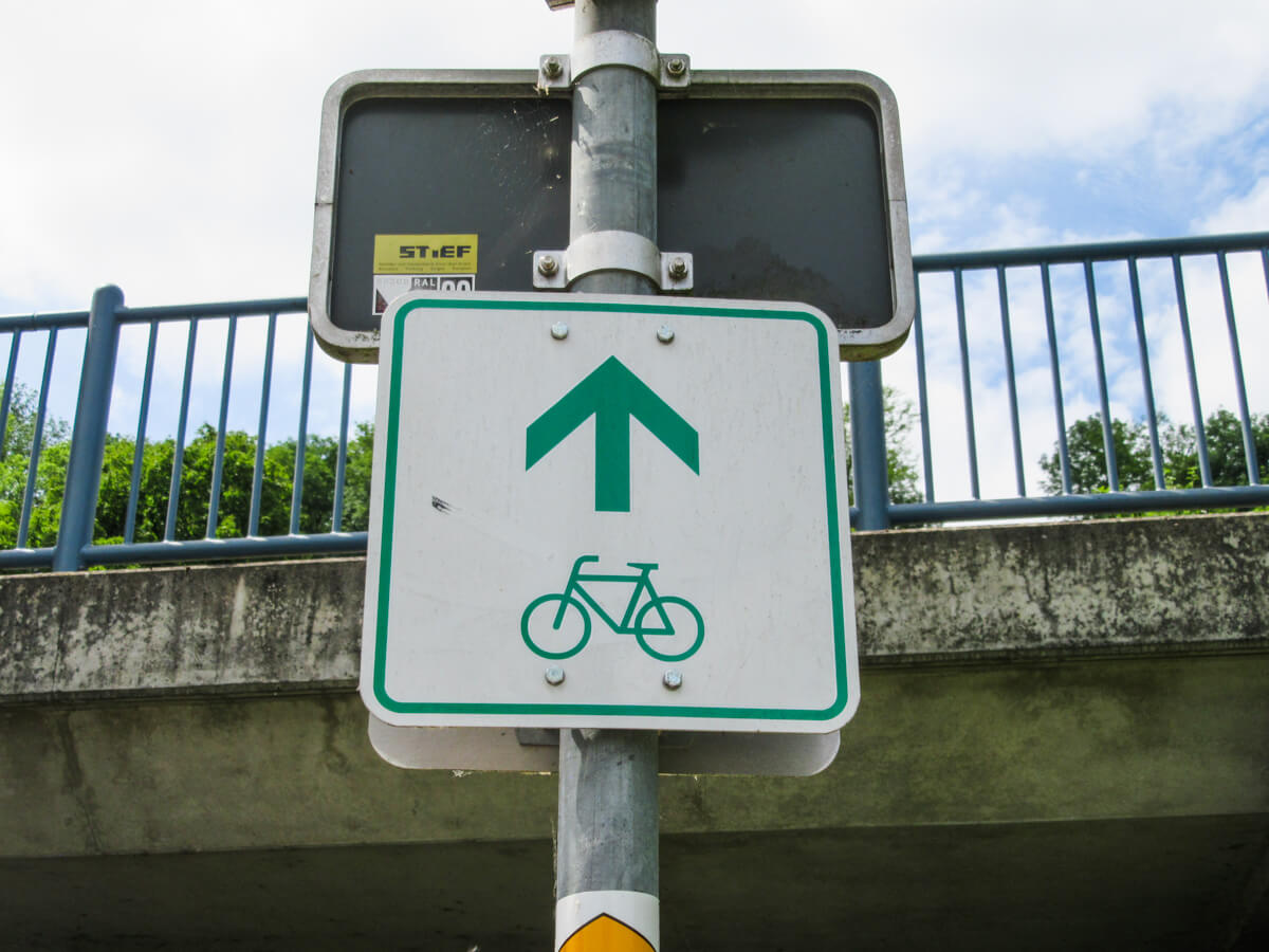 EuroVelo 6 signpost in Switzerland