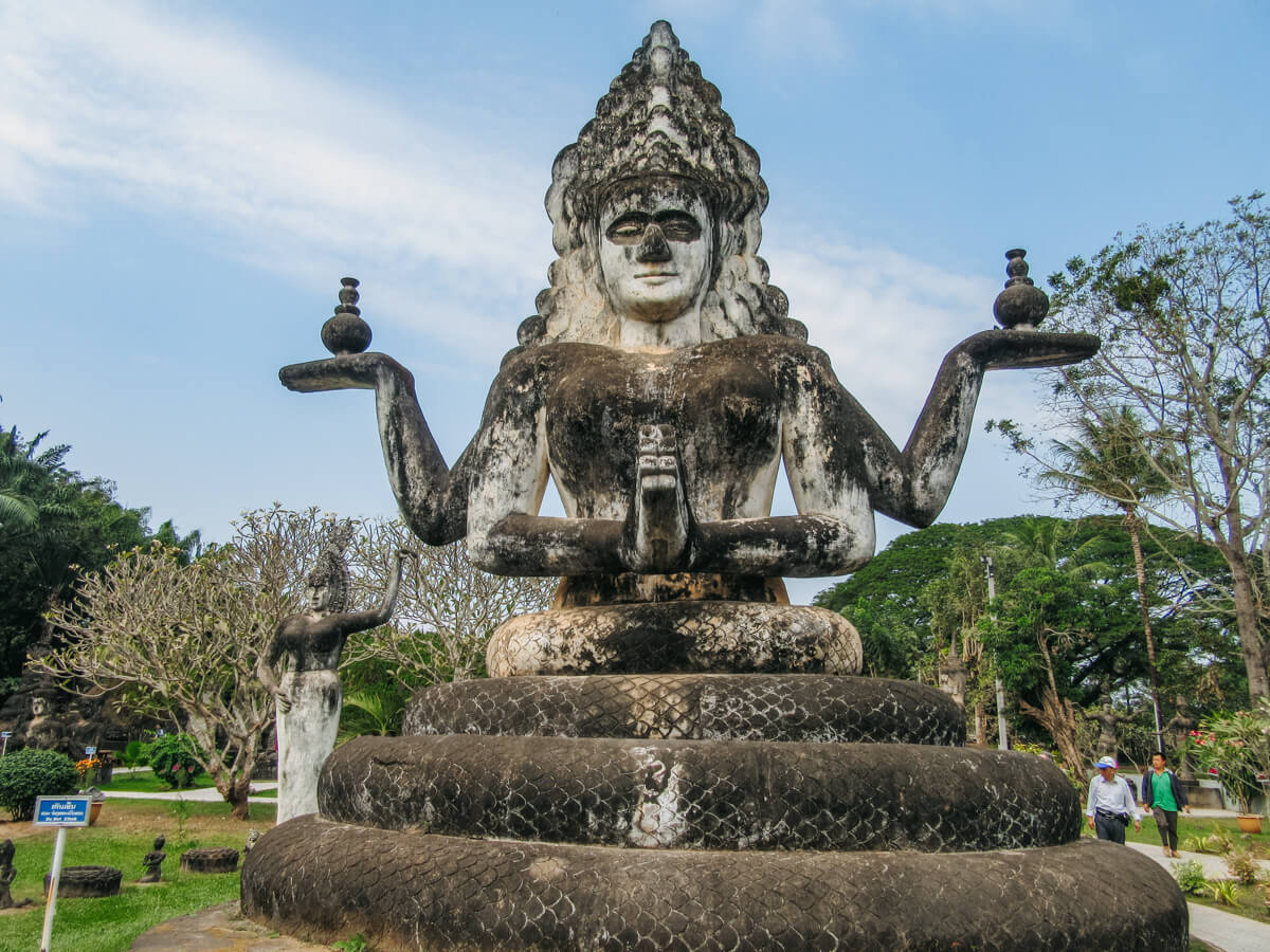 A Buddha statue in Buddha Park, Vientiane