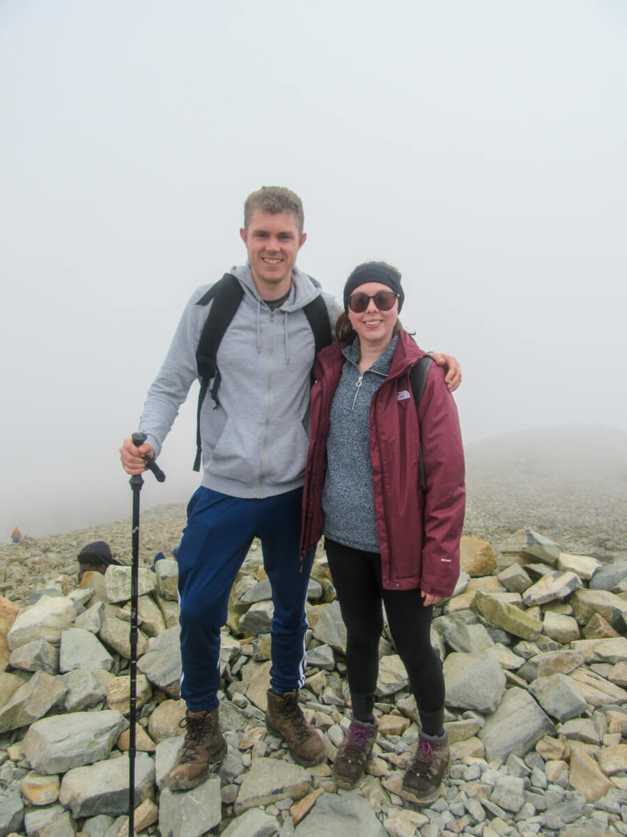 Lauren Pears and Oliver Pears at the Scafell Pike summit