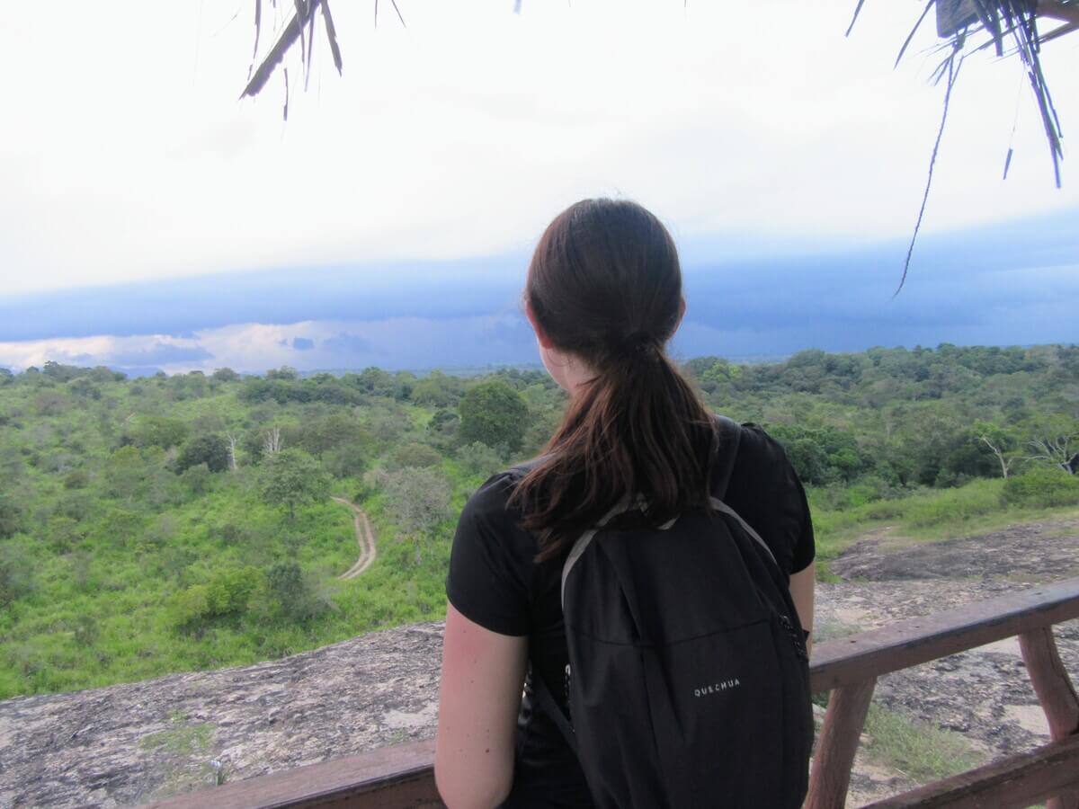 Lauren Pears at a lookout in Minneriya National Park