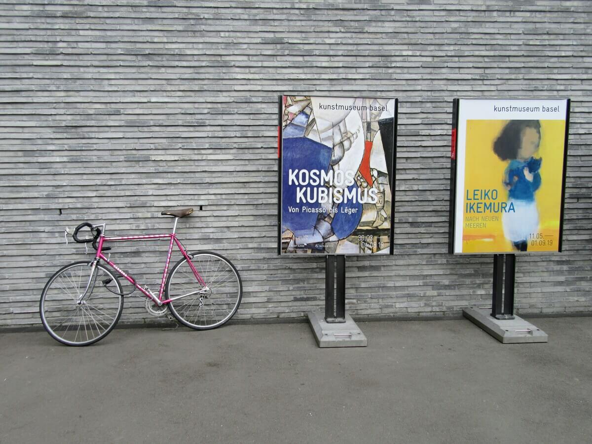 A bike outside an art museum in Basel, Switzerland
