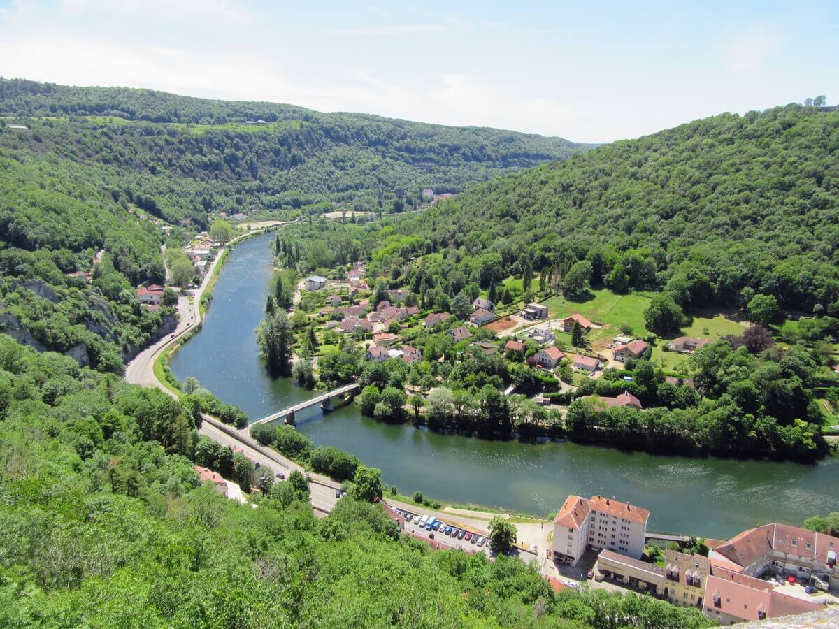 View over the Doubs River from the Besancon Cathedral