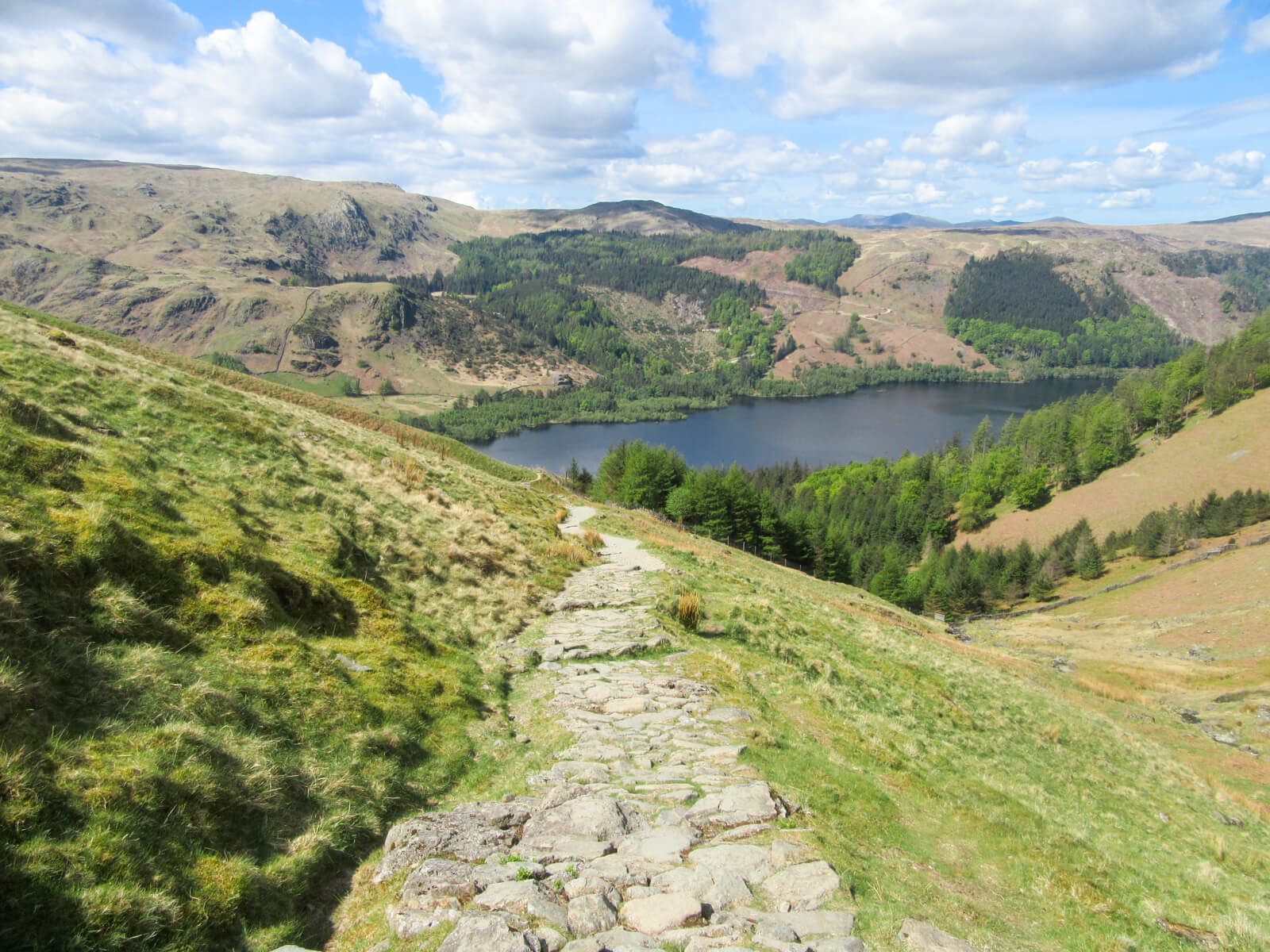 View over Thirlmere descending Helvellyn