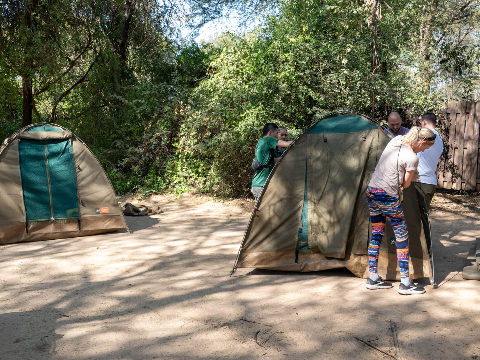 Setting up camp in Chobe, Botswana