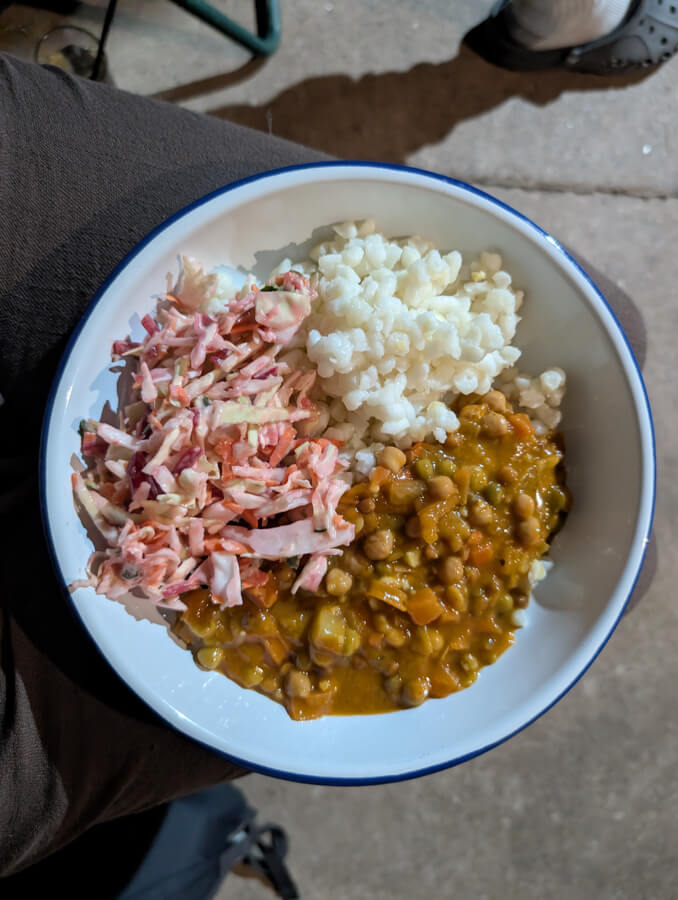 Curry made at a campsite in Africa